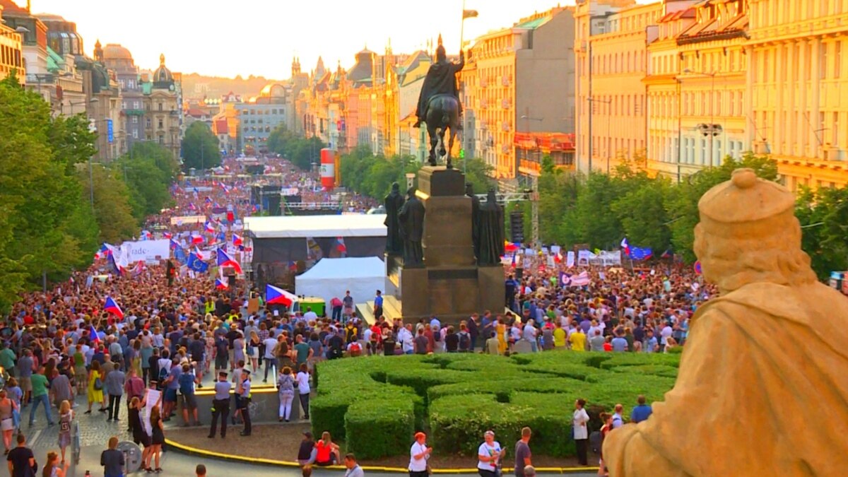 Mass Protests Held In Prague To Demand Prime Minister's Resignation