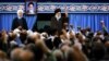 Iran-- Iran's supreme leader Ayatollah Ali Khamenei (right) along President Hassan Rouhani, April 14, 2018.