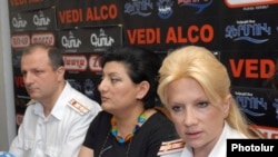 Armenia -- Nelli Durian, head of the Third Department of Criminal Investigation at a press conference, Hayeli press club, Yerevan, 16Jun2011