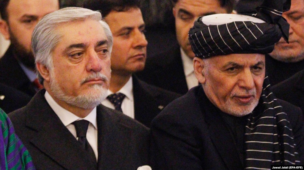 Afghan President Mohammad Ashraf Ghani (right) and Chief Executive Abdullah Abdullah have maintained a government together, barely.