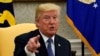 U.S. -- U.S. President Donald Trump speaks during his meeting with former U.S. Secretary of State Henry Kissinger in the Oval Office of the White House in Washington, U.S., October 10, 2017.