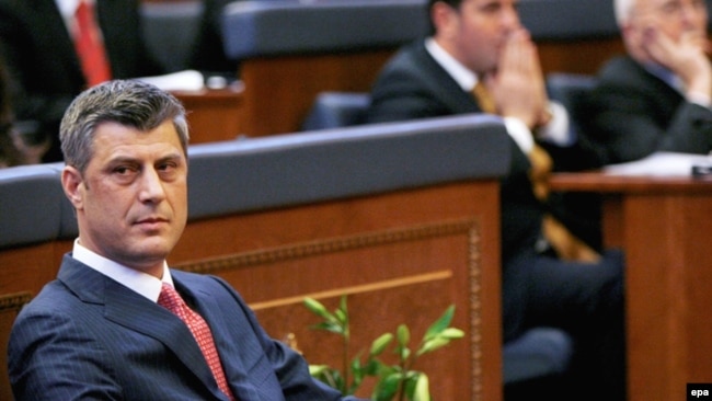 17 shkurt 2008: Hashim Thaçi, atëkohë kryeministër, në ditën e shpalljes së pavarësisë së Kosovës.