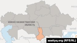 Оңтүстік Қазақстан облысының картасы (Көрнекі сурет).