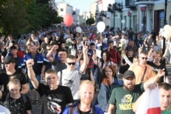 Пяць тысяч пратэстоўцаў ідуць у цэнтры гораду, 13 жніўня