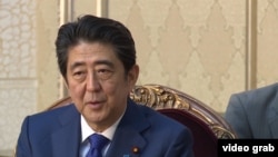 Жапония премьер-министрі Синдзо Абэ. Бішкек, 26 қазан 2015 жыл.