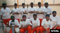 Radio Azadi Cricket Team takes a group photo during their first season