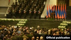 Armenia - President Serzh Sarkisian gives a speech at an Independence Day reception in Yerevan, 21Sep2014.