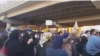 Protesters outside Tehran's Evin prison.