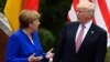 German Chancellor Angela Merkel (left) talks with U.S. President Donald Trump at the G7 summit in Taormina, Italy, on May 26.