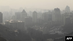 The polluted skyline of the Iranian capital, Tehran.