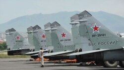 Armenia - Russian MiG-29 fighter jets at Erebuni airfield in Yerevan, 11Jun2014.