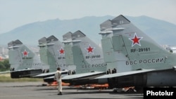 Armenia - Russian MiG-29 fighter jets at Erebuni airfield in Yerevan, 11Jun2014.