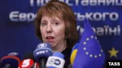 ЕО сыртқы саясат ведомствосының басшысы Кэтрин Эштон. Киев, 5 ақпан 2014 жыл.
