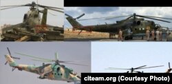 Сверху - Ми-24 российской армии, снизу - Ми-24 ВВС Сирии