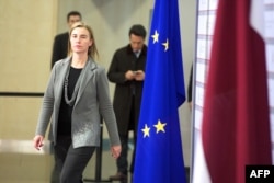 Federica Mogherini la Riga, 18 februarie 2015