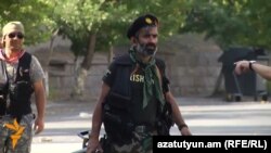 Armenia -- Arayik Khandoyan inside the occupied police station in Yerevan. July, 2016