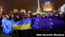 Первый день «Евромайдана». Киев, 21 ноября 2013 года.