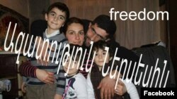 Armenia - Nerses Poghosian is pictured with his wife and children.