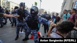Мәскәүдә 27 июльдә узган протест чарасында