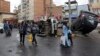 Residents of the Baglar district carry their belongings as they leave after clashes between Turkish special forces and militants of the outlawed Kurdistan Workers Party (PKK) in Diyarbakir, Turkey, on March 15.