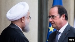 Presidenti i Iranit, Hassan Rohani, dhe ai i Francës, Francois Hollande.