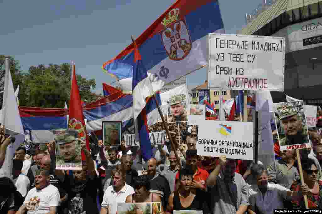 In the heart of Serb-dominated Republika Srpska, in Bosnia, supporters of Ratko Mladic in Banja Luka protested his detention and extradition on May 31 in the hours before the court's rejection of his appeal.