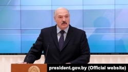 The EU first introduced an arms embargo, visa bans and asset freezes on Belarusian companies and individuals, including President Alyaksandr Lukashenka (file photo), after a violent crackdown on antigovernment demonstrations in 2010. (file photo)