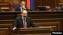 Acting Prime Minister Nikol Pashinian has accused the parliament majority of "sabotaging" the work of his cabinet. (file photo)