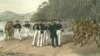Военные пляски Южной Новой Зеландии в заливе Королевы Шарлотты. 30 мая 1820 года. Рисунок из альбома Павла Михайлова