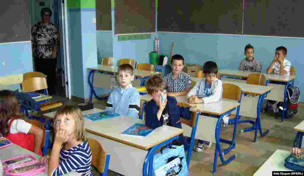 A classroom at the Isak Samokovlija elementary school in Sarajevo, Bosnia-Herzegovina