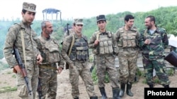 Nagorno-Karabakh - Armenian soldiers and volunteers are pictured on their positions in northeastern Karabakh, 7May2016.