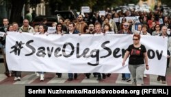 Акция в поддержку Олега Сенцова. Киев, начало июля 2018 года