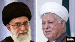 Photo montage of Supreme Leader Ayatollah Ali Khamenei (left) and Iran's influential former president, Ali Akbar Hashemi Rafsanjani