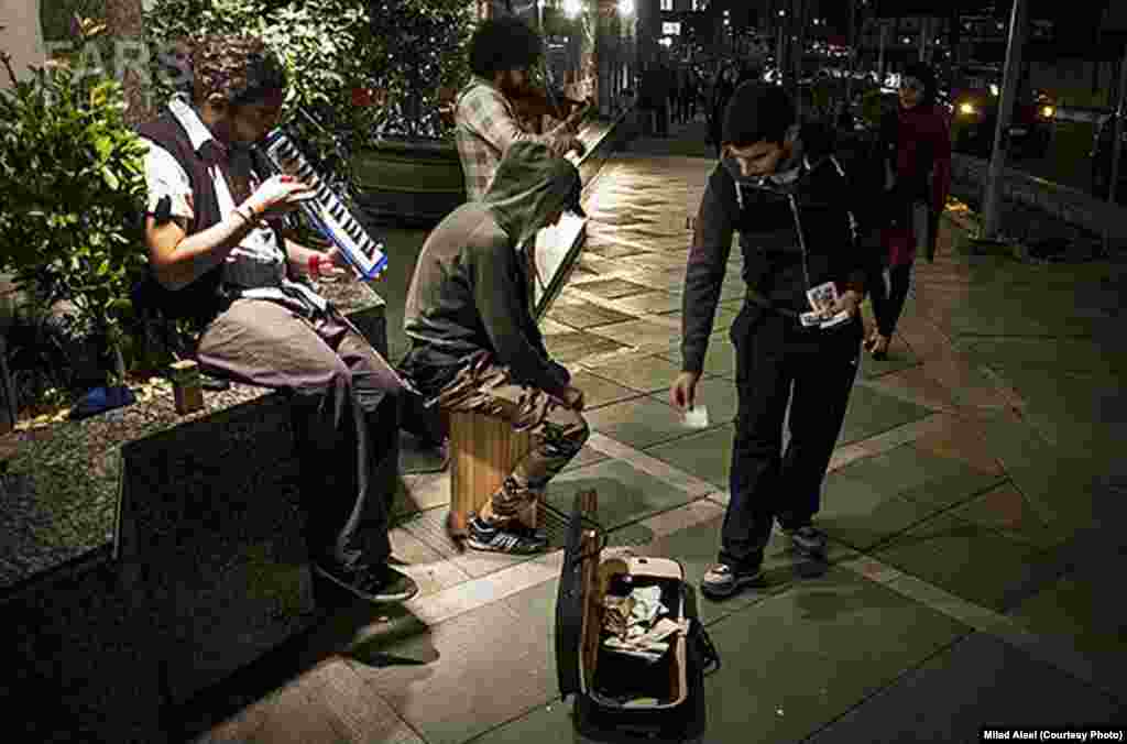 A less controversial image from the series on street musicians