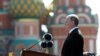 Russian President Vladimir Putin delivers a speech during a Victory Day parade in Moscow. This year, he has had to postpone the annual gala event due to the COVID-19 pandemic. (file photo)