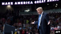 U.S. President Donald Trump in Youngstown, Ohio, on July 25