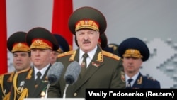 Выступ Аляксандра Лукашэнкі на парадзе, Менск, 9 траўня 2020