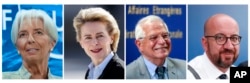 Christine Lagarde, Ursula von der Leyen, Josep Borrell and Charles Michel.