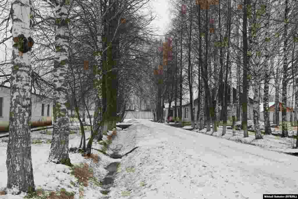 &quot;Пермь-36&quot; музейі. Барактар аумағындағы&nbsp;аллея.