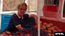 A woman selling fruit in the Georgian Black Sea port of Poti