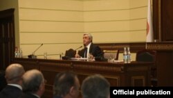 Սերժ Սարգսյանը վարում է ՀՀԿ խորհրդի նիստը, արխիվ