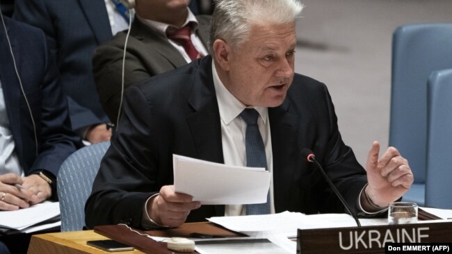 Володимир Єльченко під час виступу в Раді Безпеки ООН, листопад 2018 року