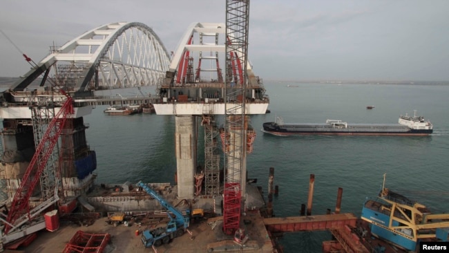 Будівництво Керченського мосту, грудень 2017