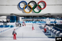 Қысқы олимпиада өтетін Пхенчхан қаласындағы биатлон кешені. 7 ақпан 2018 жыл.