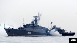 Ukraine -- Russian Navy ships are docked in the Sevastopol bay on March 4, 2014.