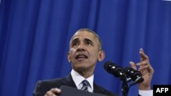 U.S. President Barack Obama speaks on counterterrorism at MacDill Air Force Base in Tampa, Florida on December 6.