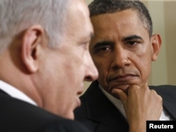 Kryeministri izraelit, Benjamin Netanjahu, dhe presidenti amerikan, Barak Obama, në njërin nga takimet e tyre në Shtëpinë e Bardhë.
