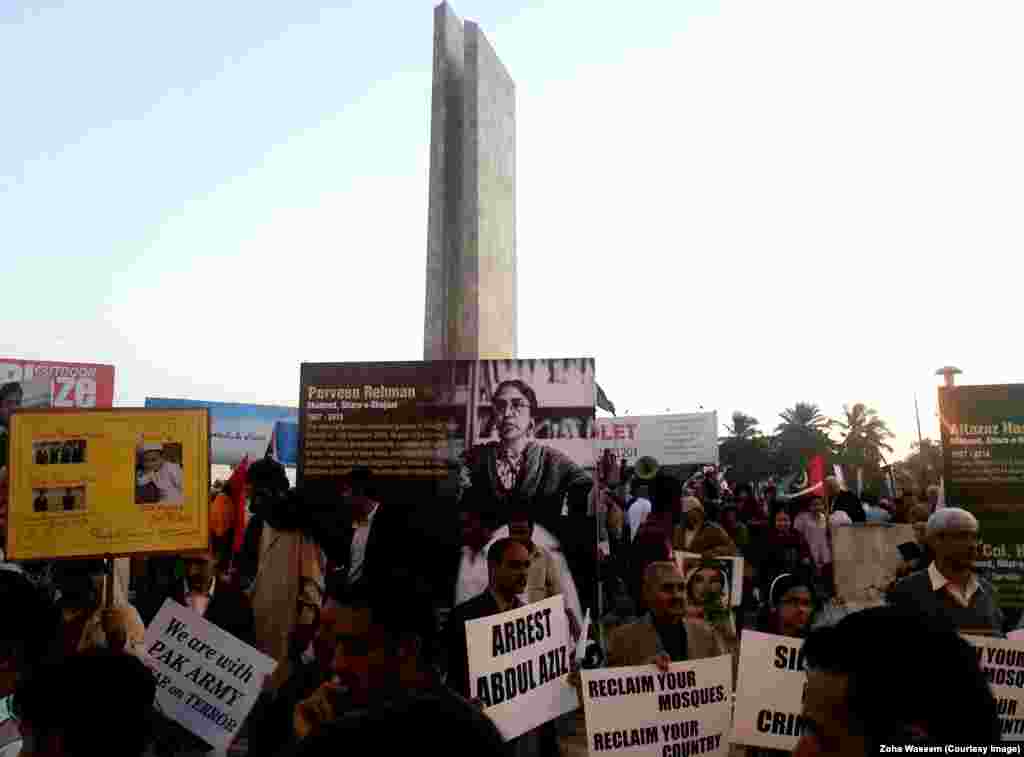 A protest by civil society members in January to mark a mark a month after the December 16 massacre in the northwestern Pakistani city of Peshawar. The Taliban claimed responsibility for the attack, which killed 150 students and teachers.