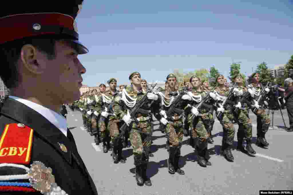 Victory Day celebrations were also held in the Chechen capital Grozny.