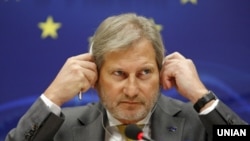 EU enlargement commissioner Johannes Hahn (file photo)